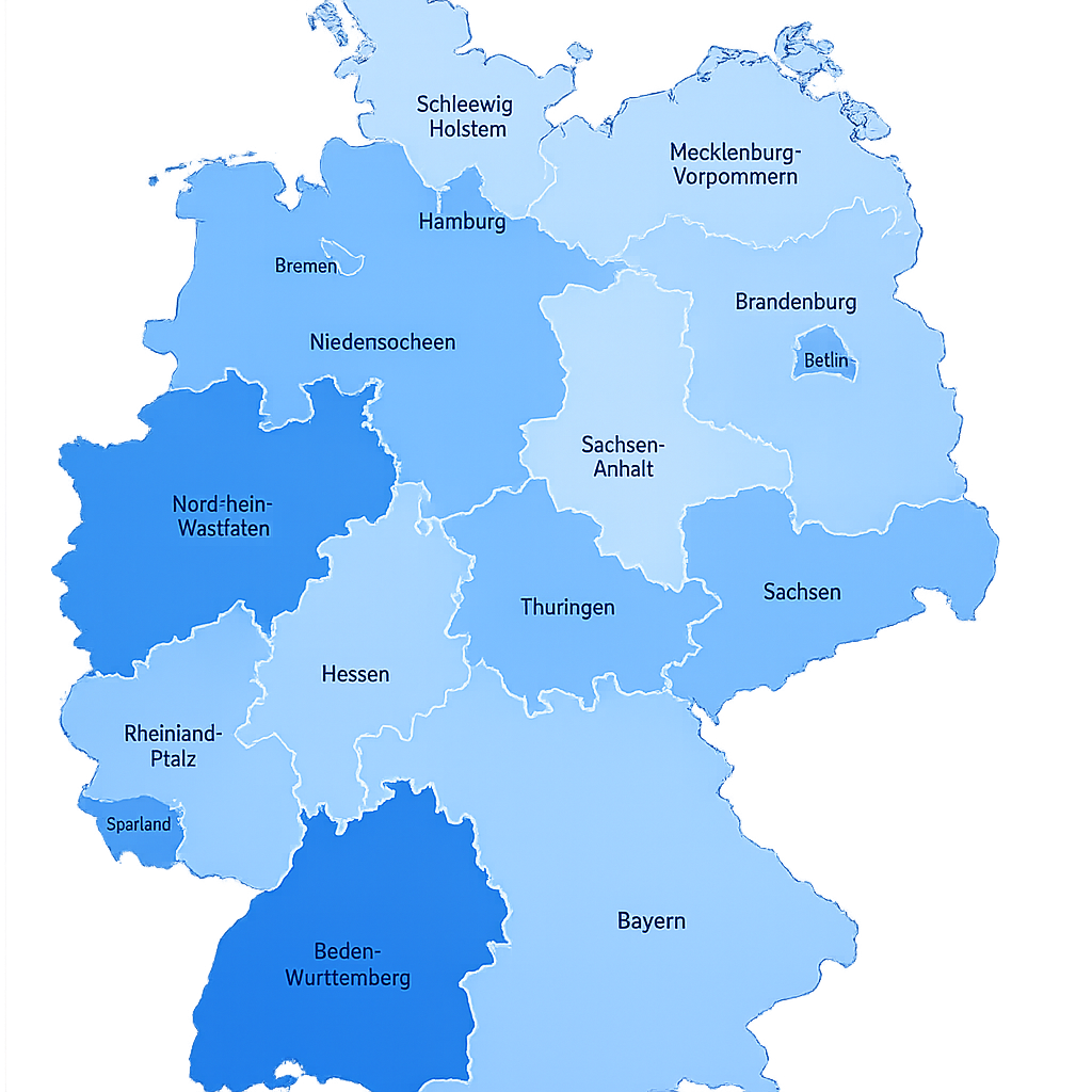 Deutschlandkarte mit Bundesländern